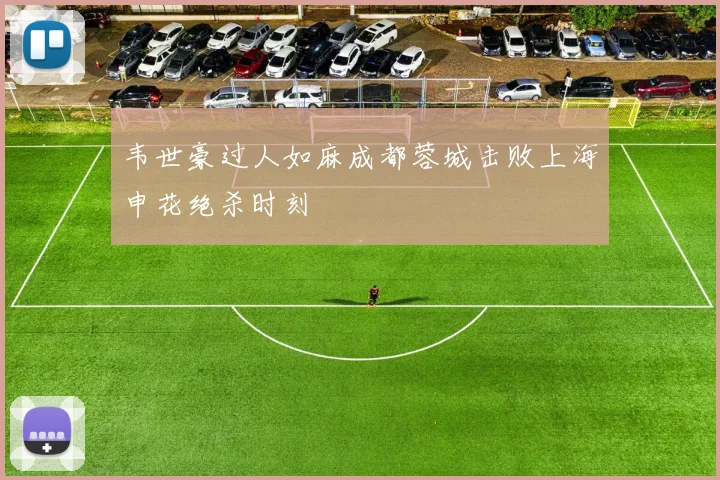 韦世豪过人如麻成都蓉城击败上海申花绝杀时刻